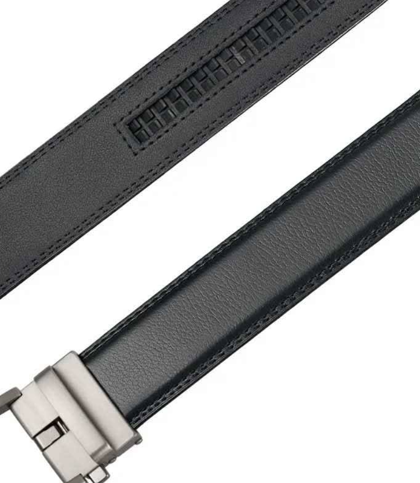 Cinturón Automático EXECUTIVE Silver/BLACK– Estilo Formal con Hebilla Plateada y Ajuste sin Hoyitos