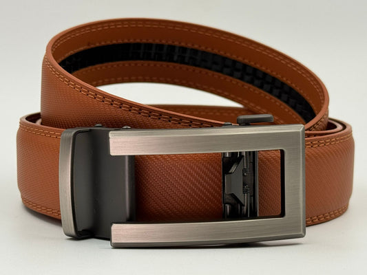 Cinturón Automático OFFICE Silver/LIGHT BROWN – SOLID FIT