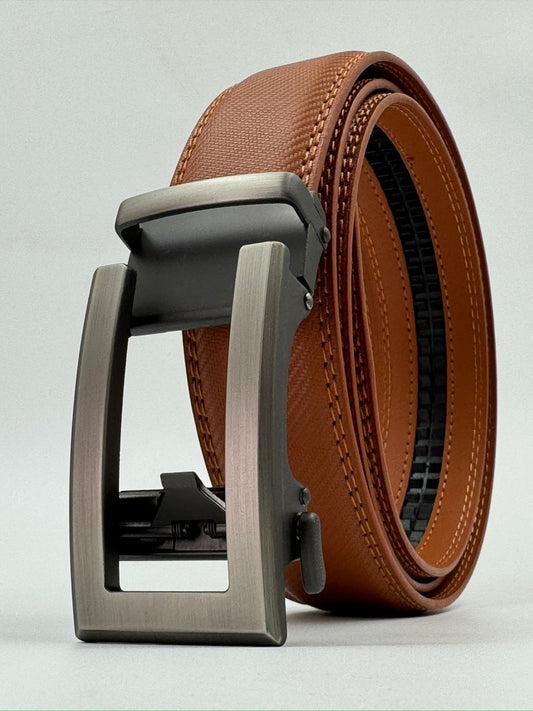 Cinturón Automático OFFICE Silver/LIGHT BROWN – SOLID FIT